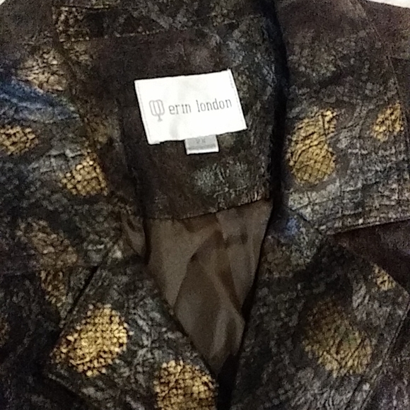 Erin London Bronze Metallic Snake Print Blazer. Size 2X. Smooth Fabric. Gorgeous - Picture 4 of 5